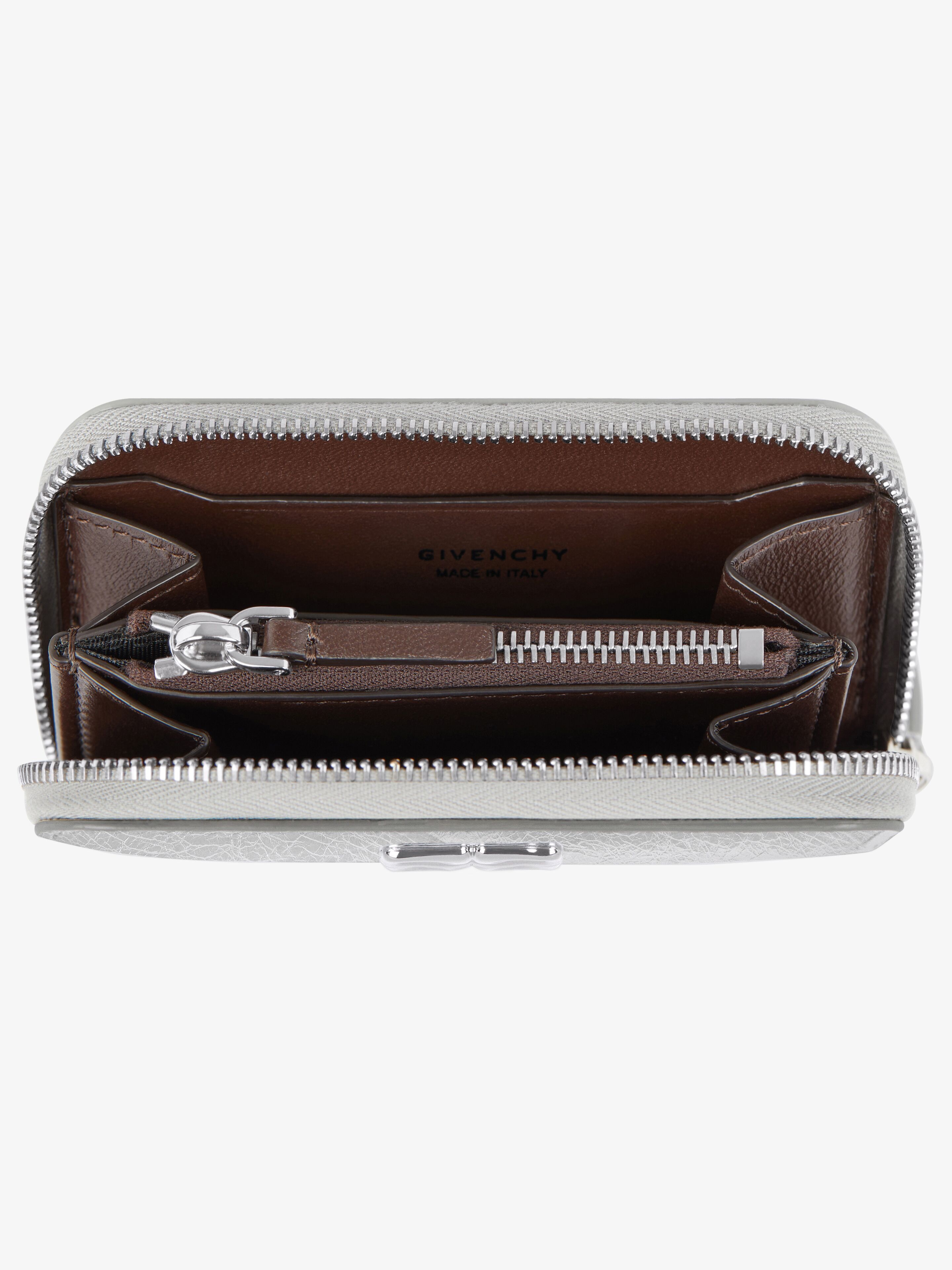 4G LIQUID ZIPPED WALLET IN LAMINATED LEATHER - 3