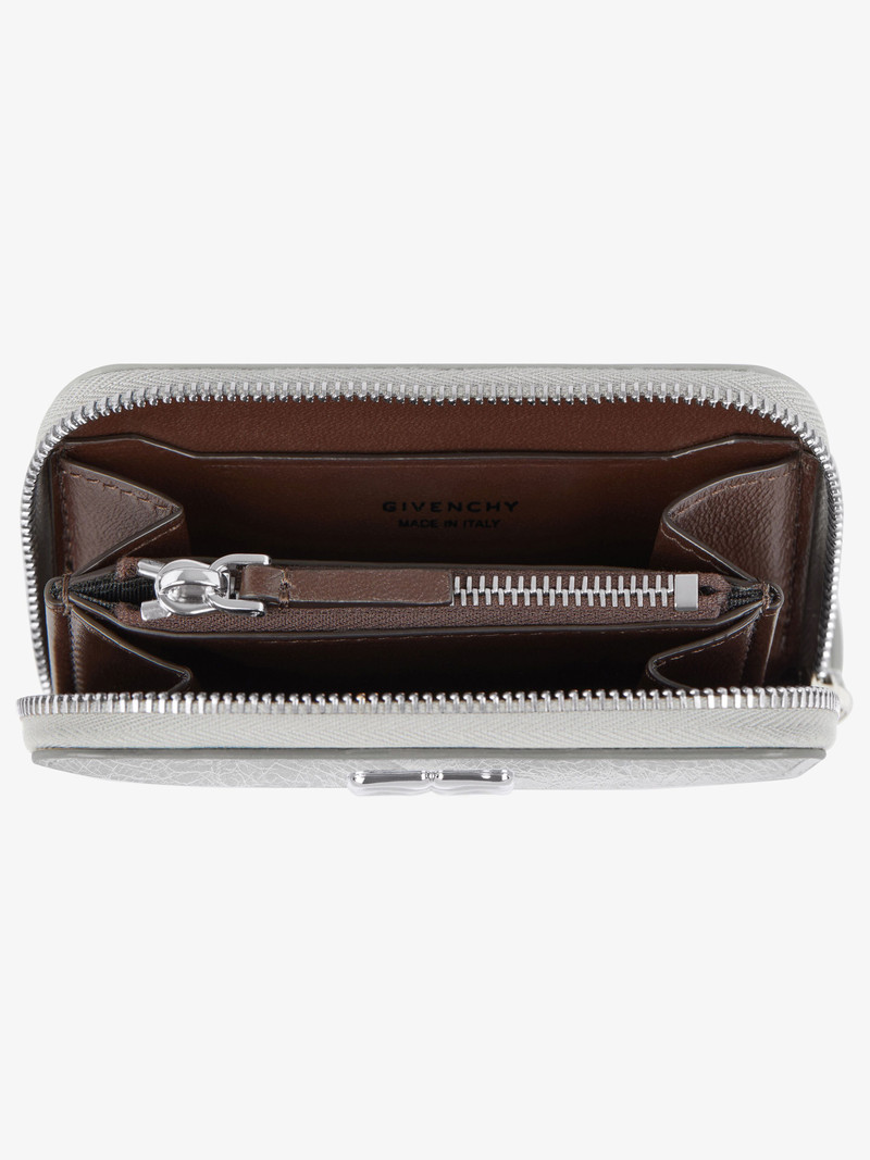 4G LIQUID ZIPPED WALLET IN LAMINATED LEATHER 3