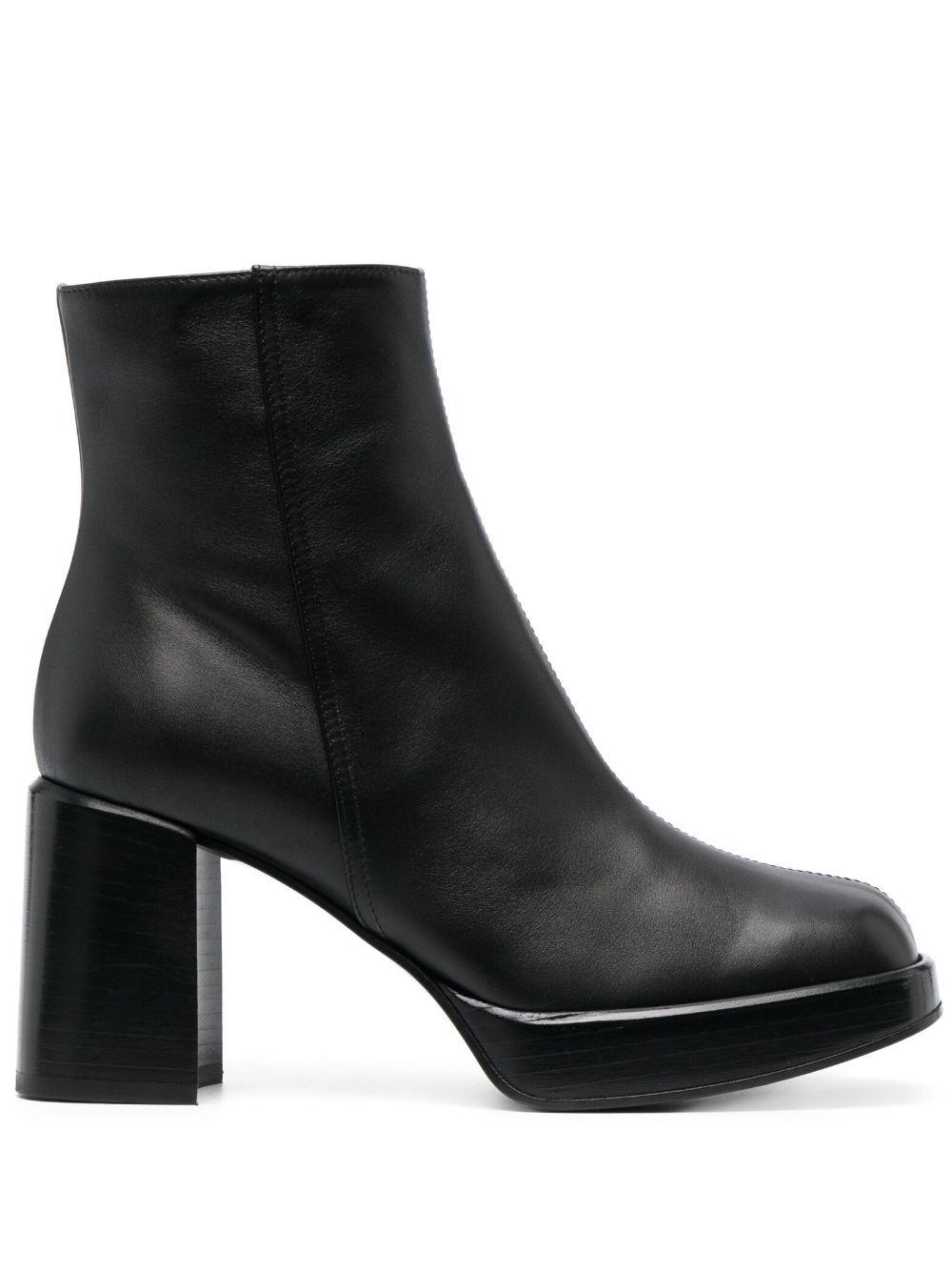 80mm square-toe leather boots - 1