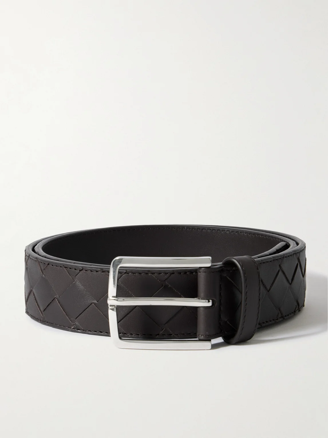 3.5cm Intrecciato Leather Belt - 1
