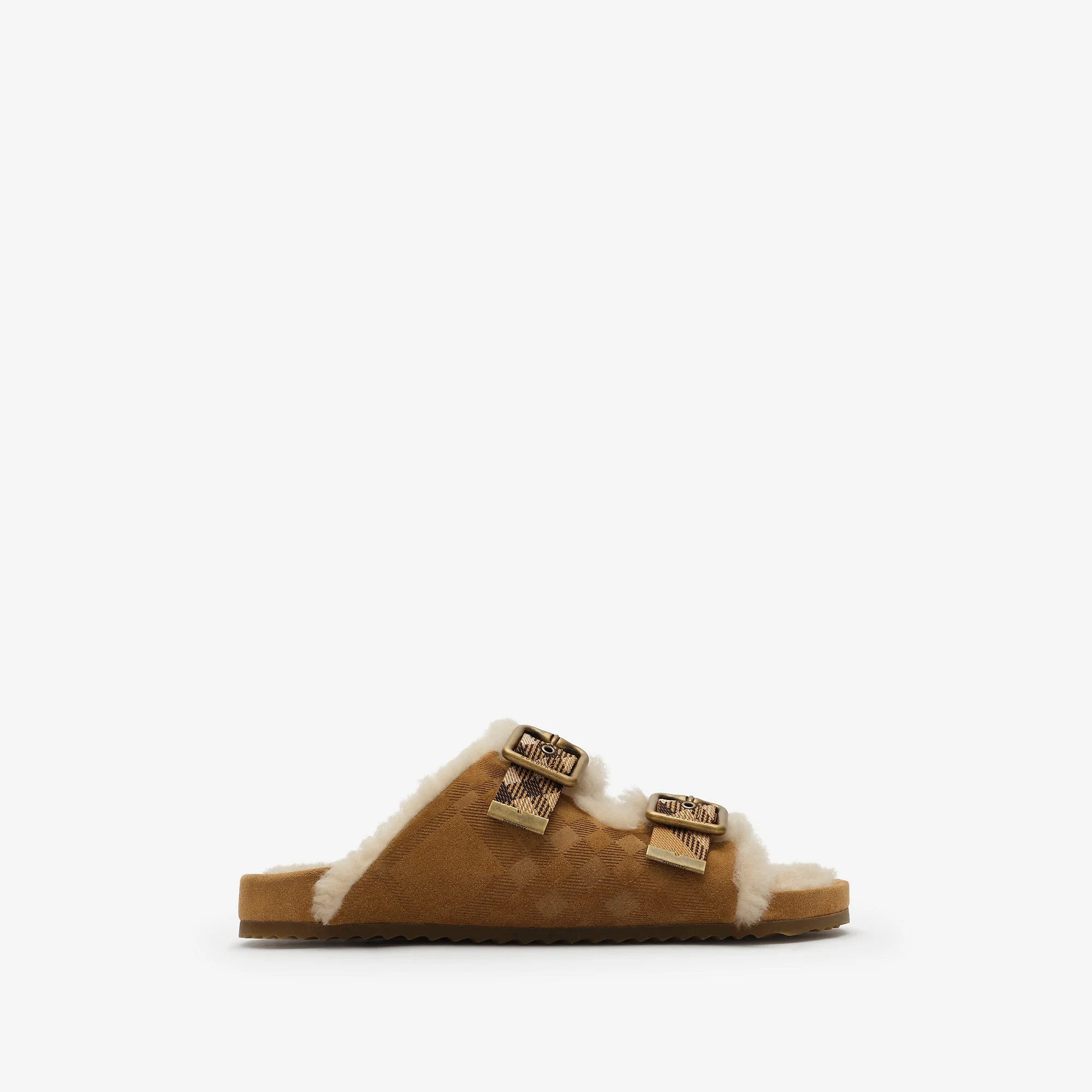 Check Shearling Urchin Sandals - 1
