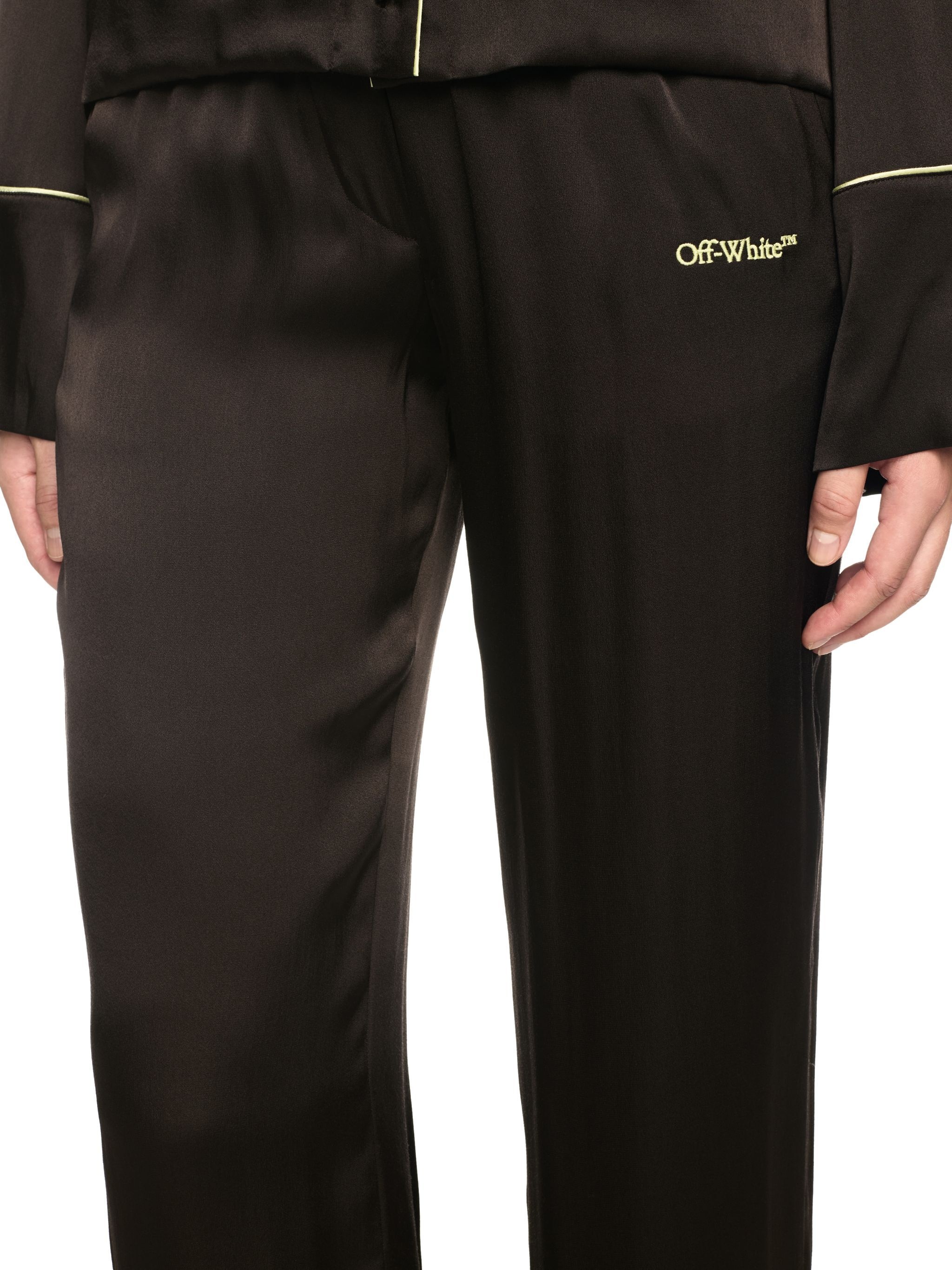 Chocolate Satin Pajama Pants - 5