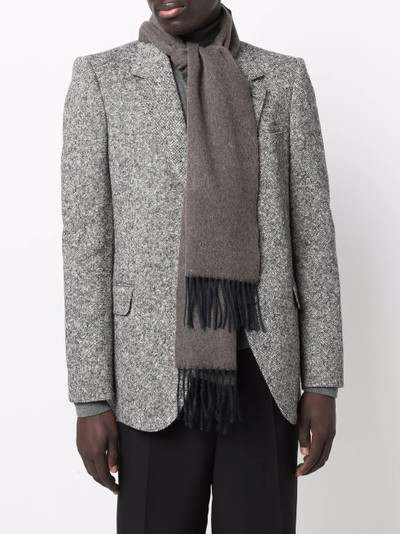 Canali fringe-trimmed knitted scarf outlook