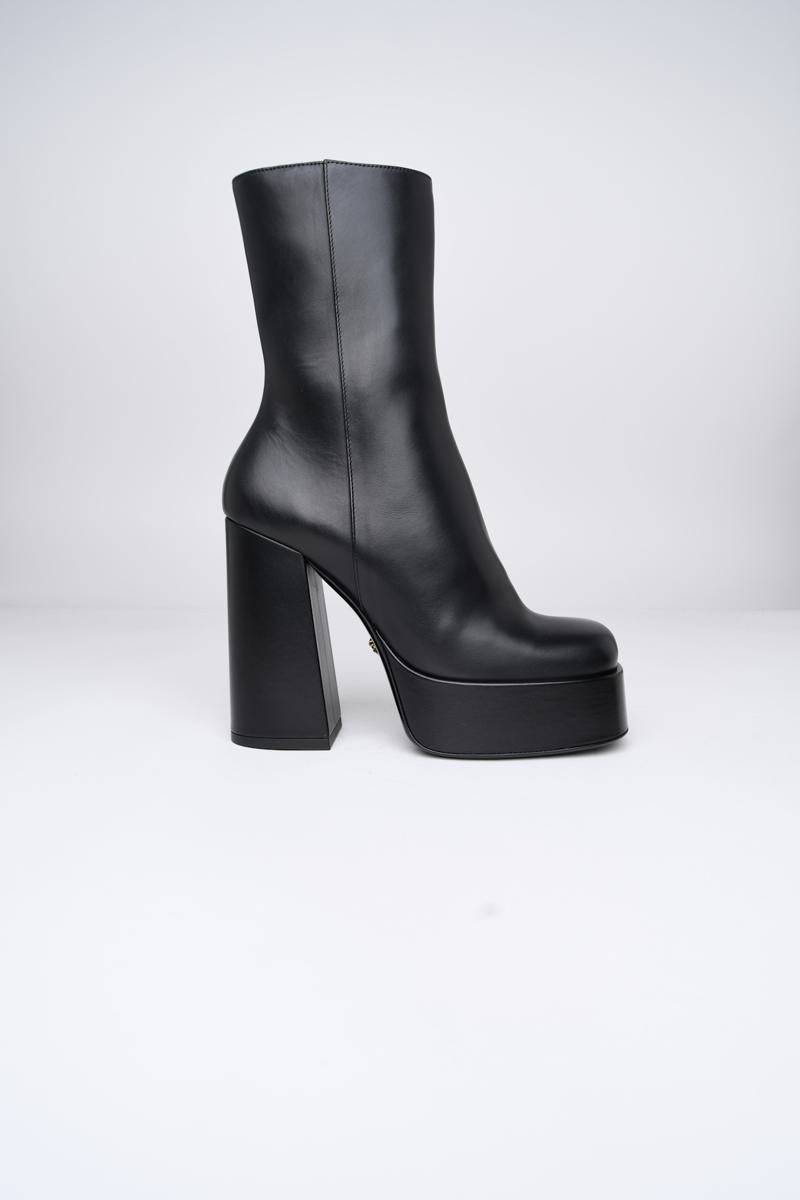 VERSACE BLACK LEATHER BOOTS - 1