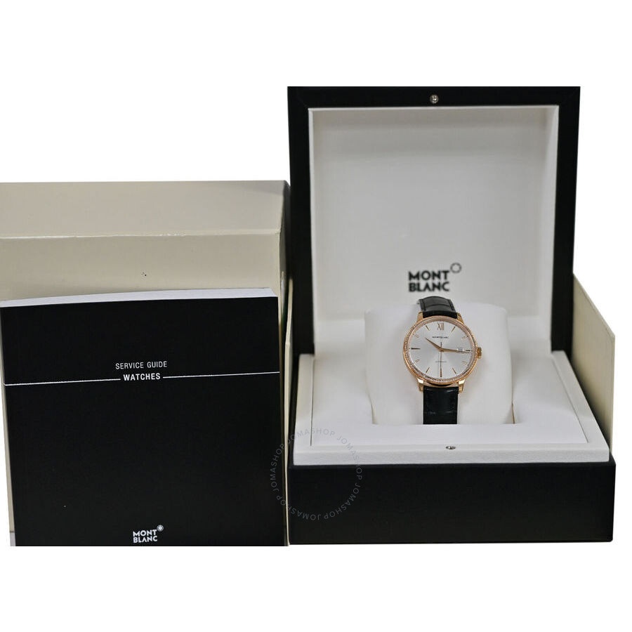 Pre-owned Montblanc Heritage Spirit Diamond Silver Dial Men's Watch 112144 - 4
