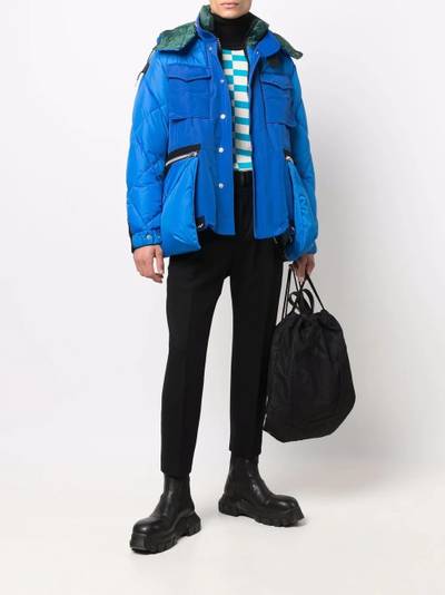 sacai panelled oversize-pocket padded jacket outlook