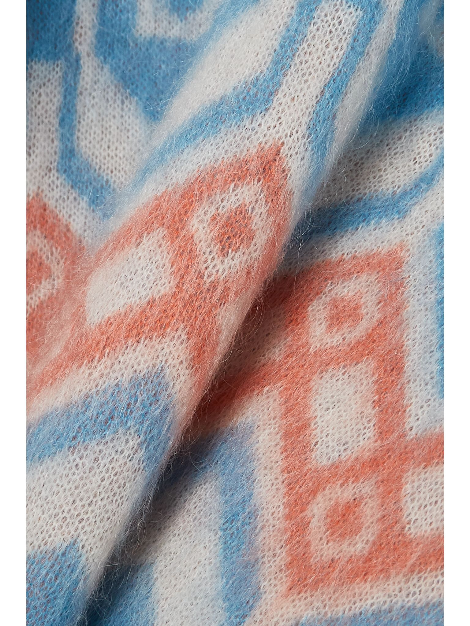 Jacquard-knit mohair-blend turtleneck sweater Blue - 5