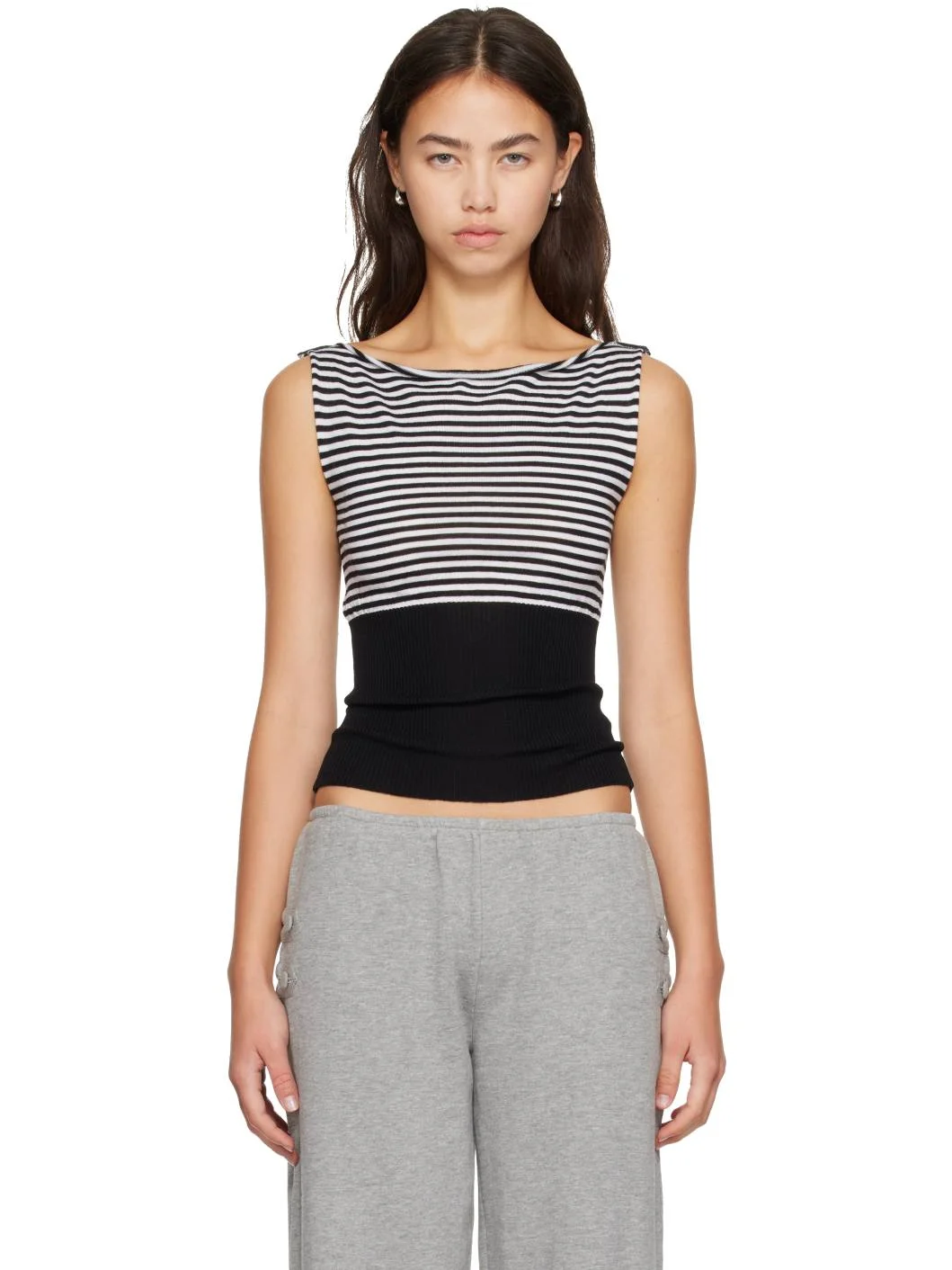 Black & White Otto Stripes Tank Top - 1