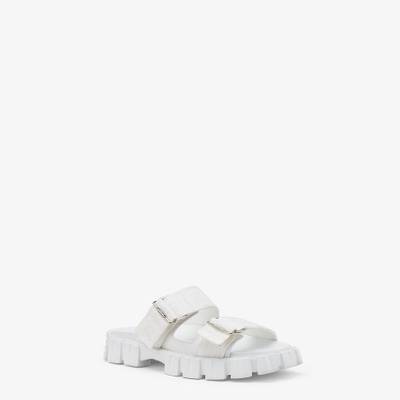 FENDI White fabric sandals outlook