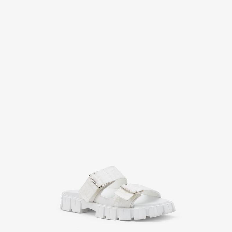 FENDI White fabric sandals outlook