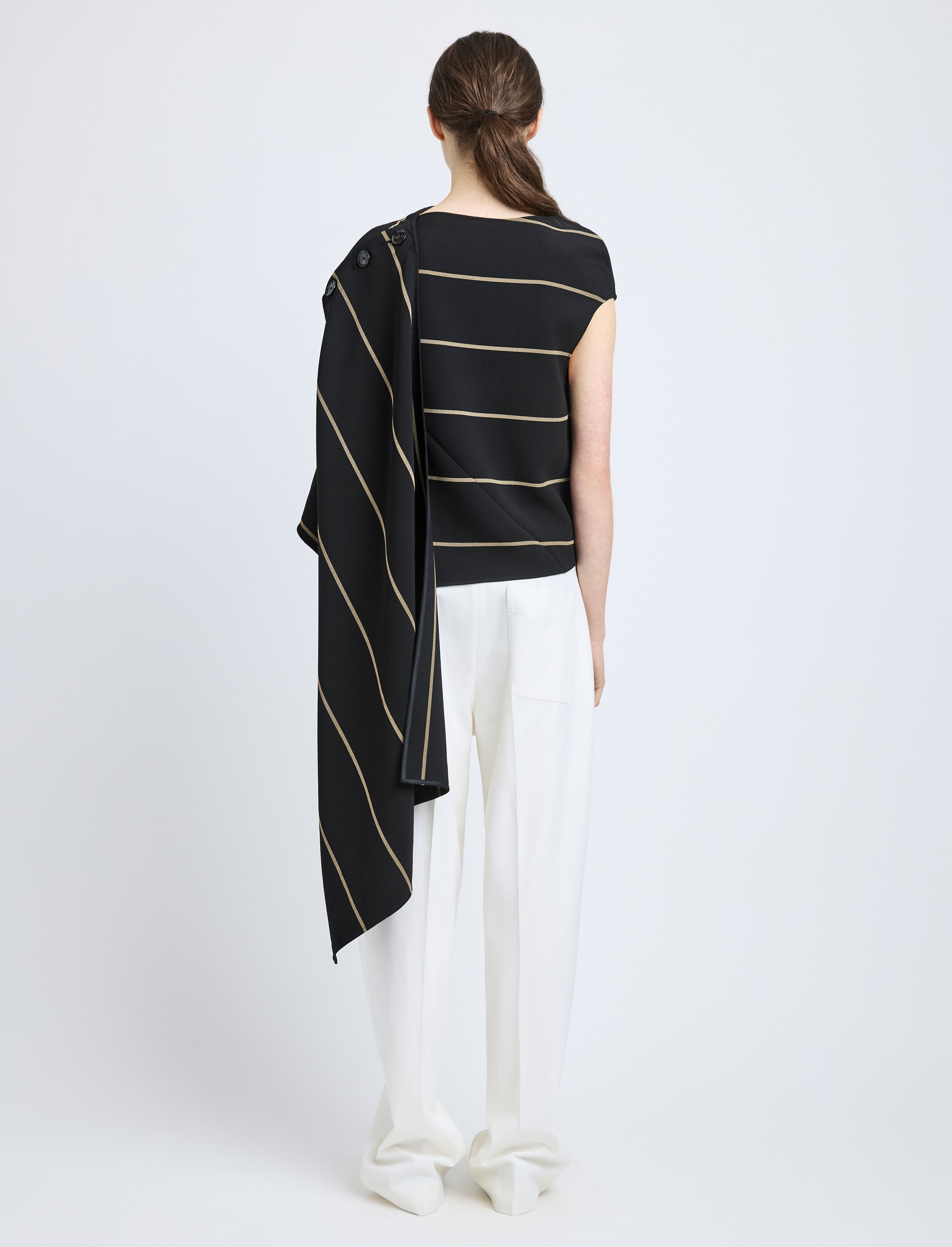 Sutton Top in Stripe Bi-Stretch Viscose - 5