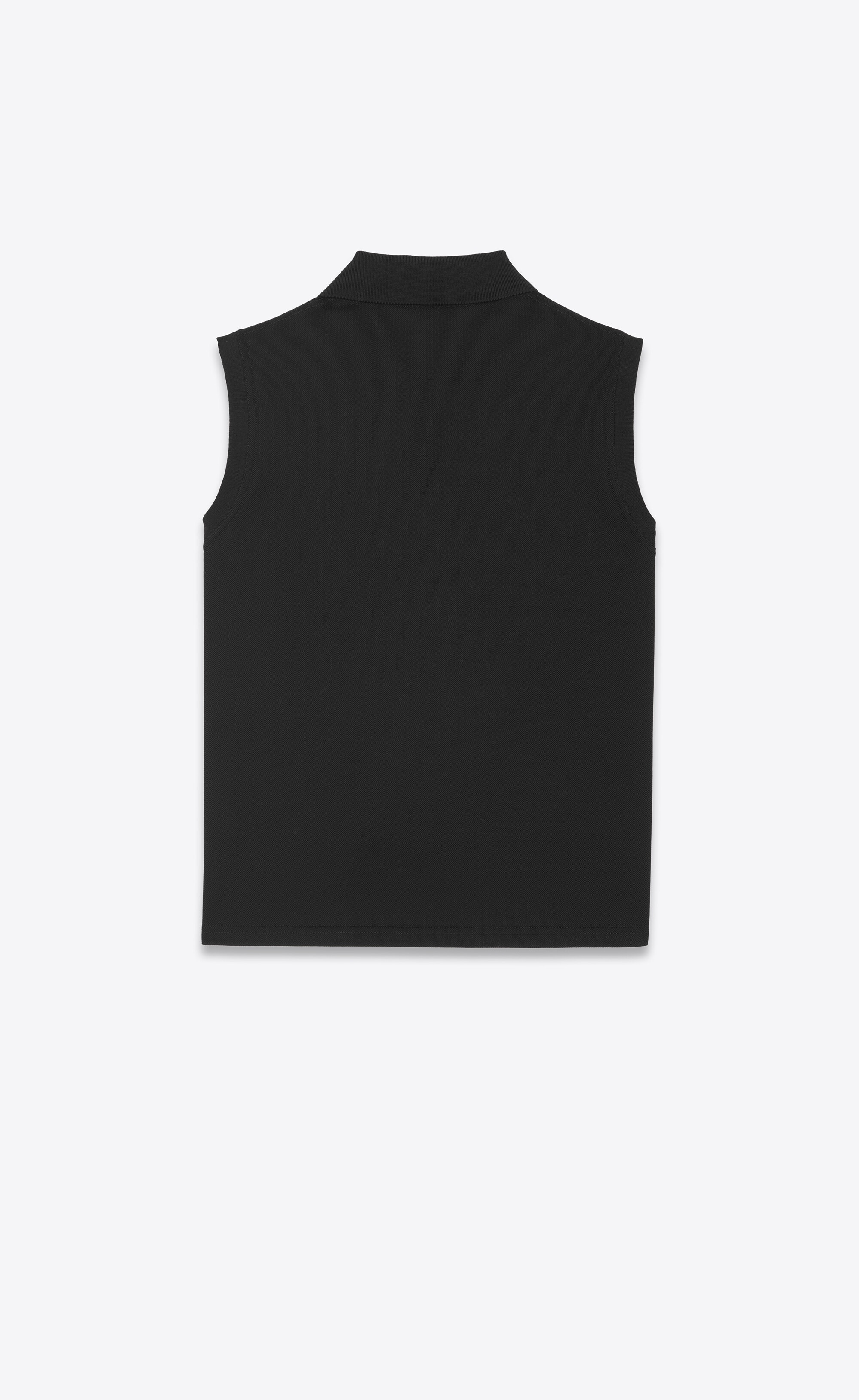 monogram sleeveless polo shirt in cotton piqué - 2