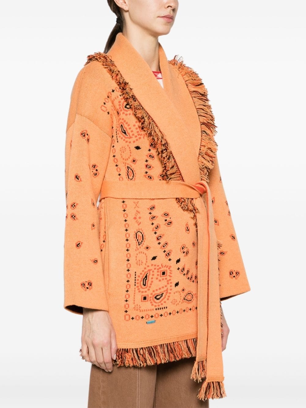 bandana-jacquard cashmere cardigan - 3