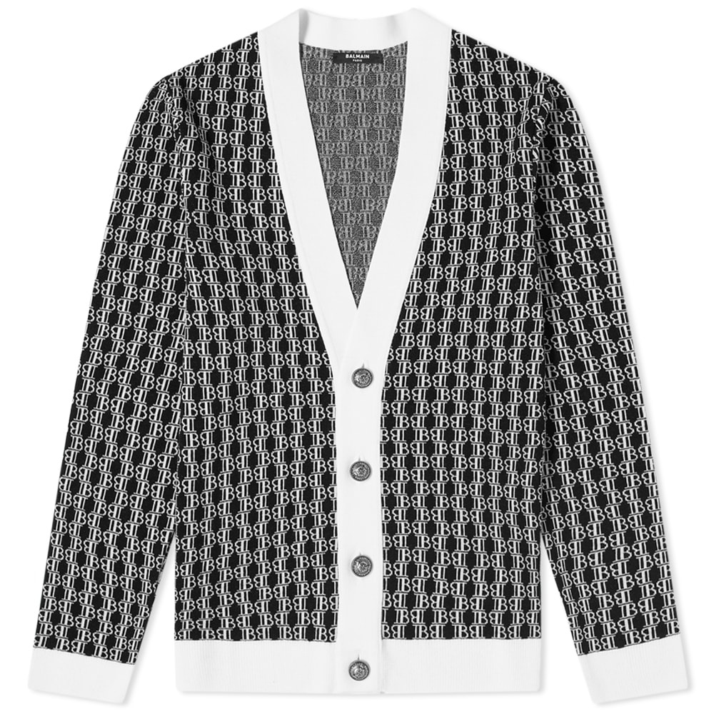 Balmain Monogram Merino Cardigan - 1