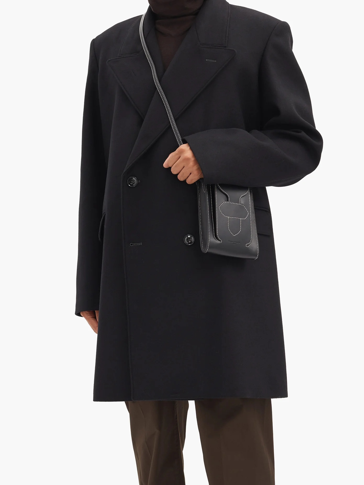 Double-breasted wool-blend coat - 6