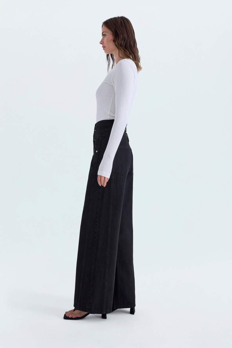 CALEB HIGH RISE STACKED WAIST JEAN - MIDNIGHT HOUR 3