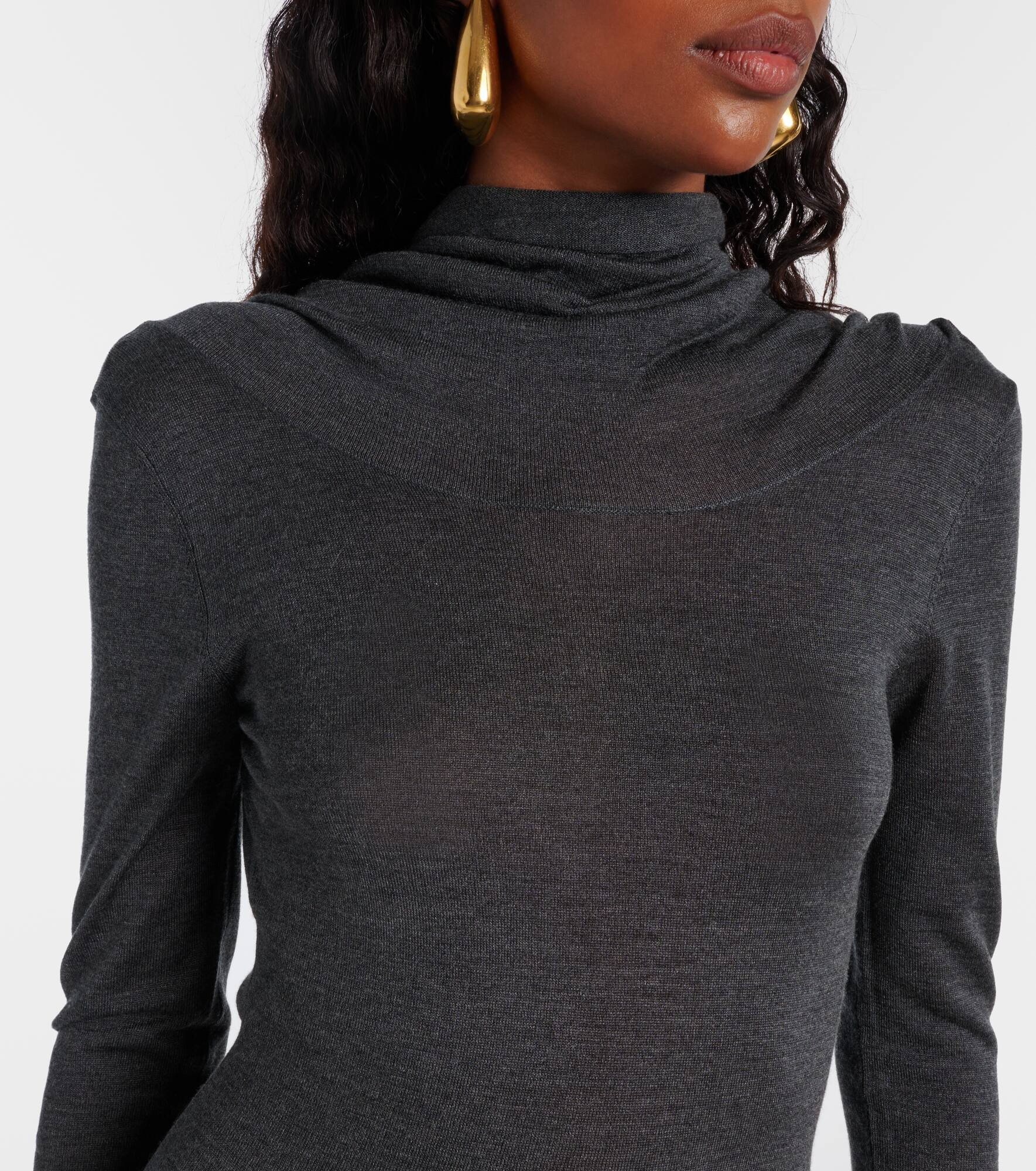 Rayne silk and cashmere minidress - 4