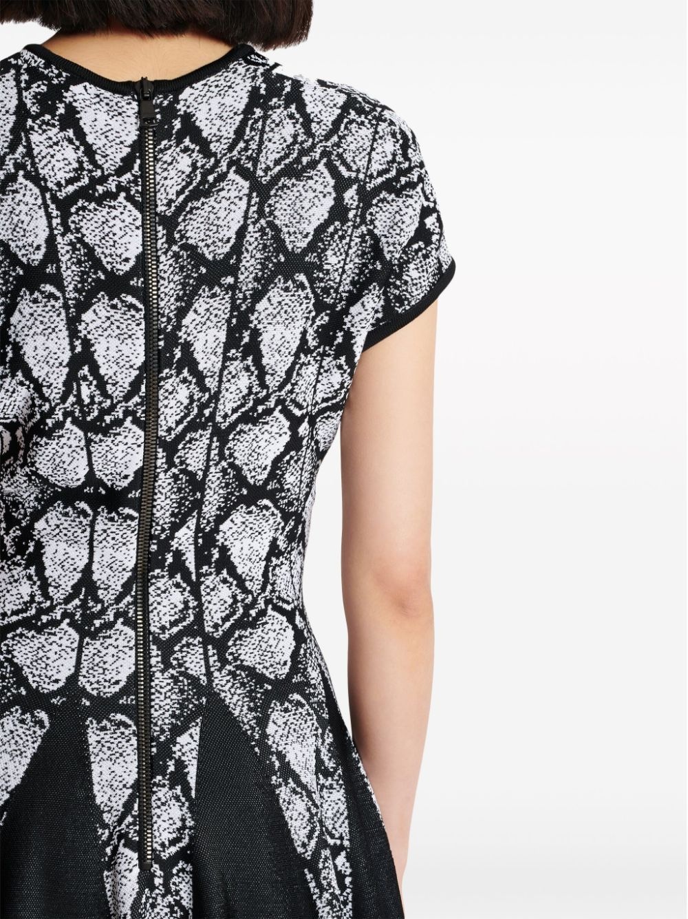 python-jacquard knitted skater dress - 6