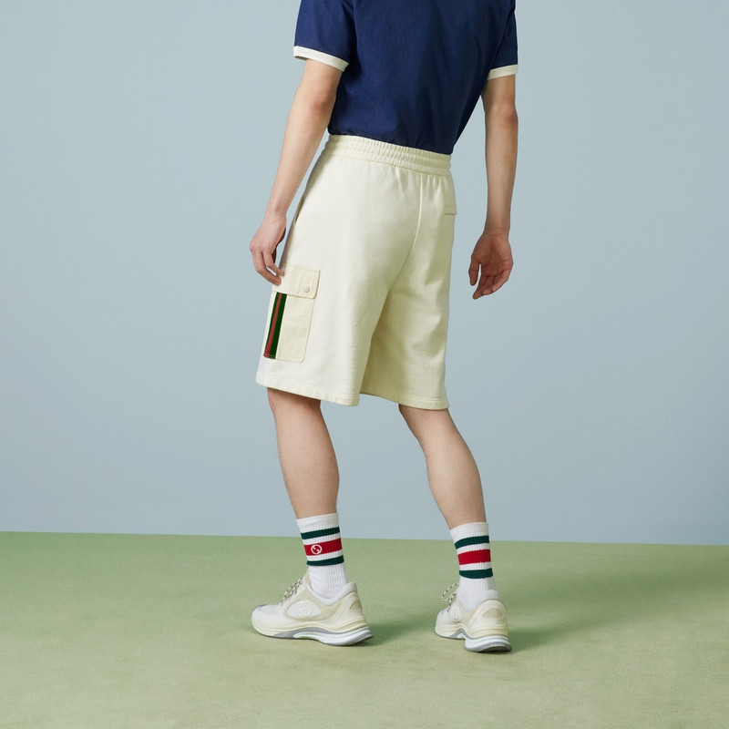 Cotton jersey shorts with Web 6