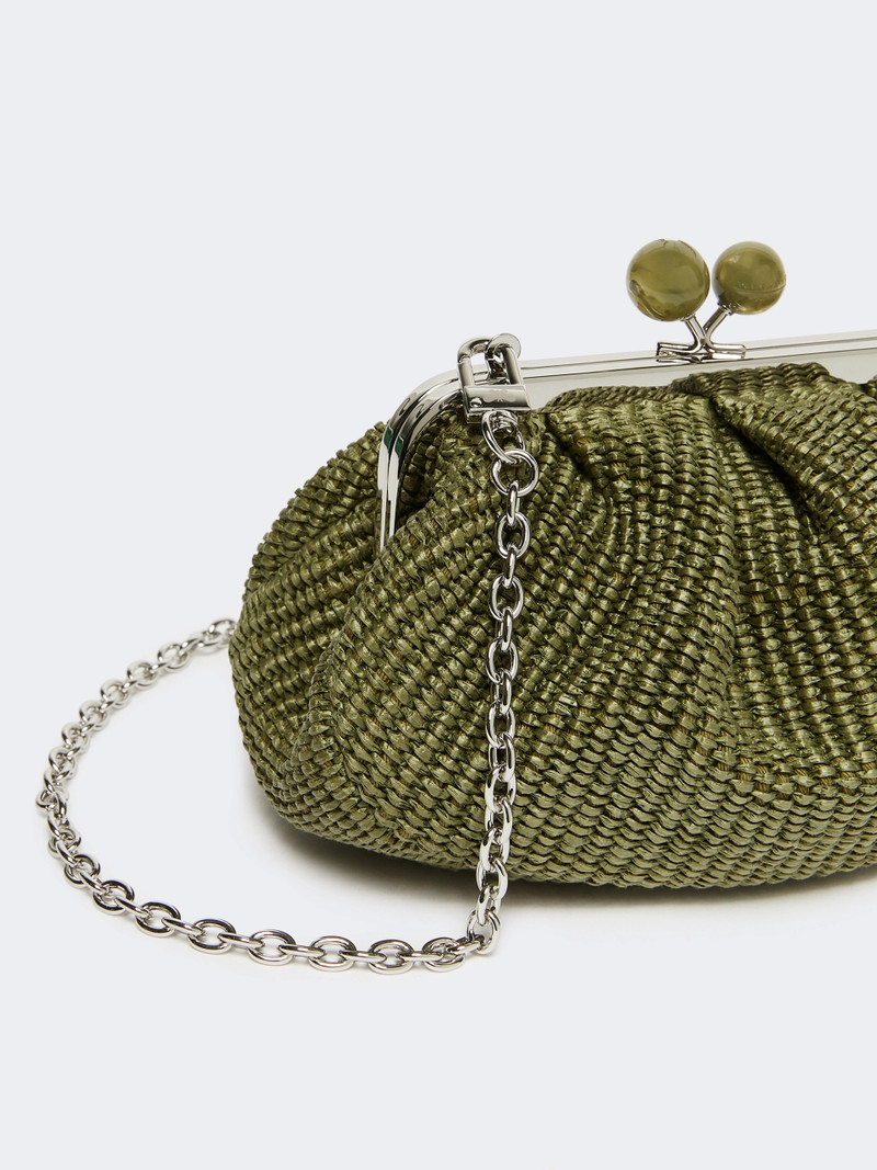 PALMAS Small raffia-effect Pasticcino Bag - SAGE GREEN 4