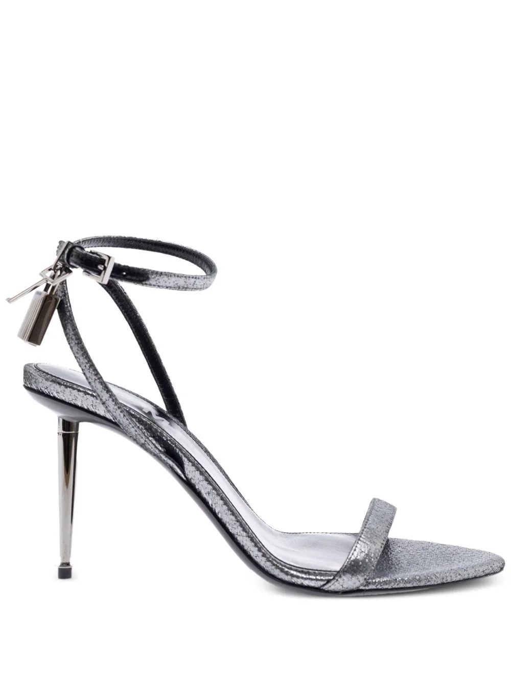 metallic heeled sandals - 1