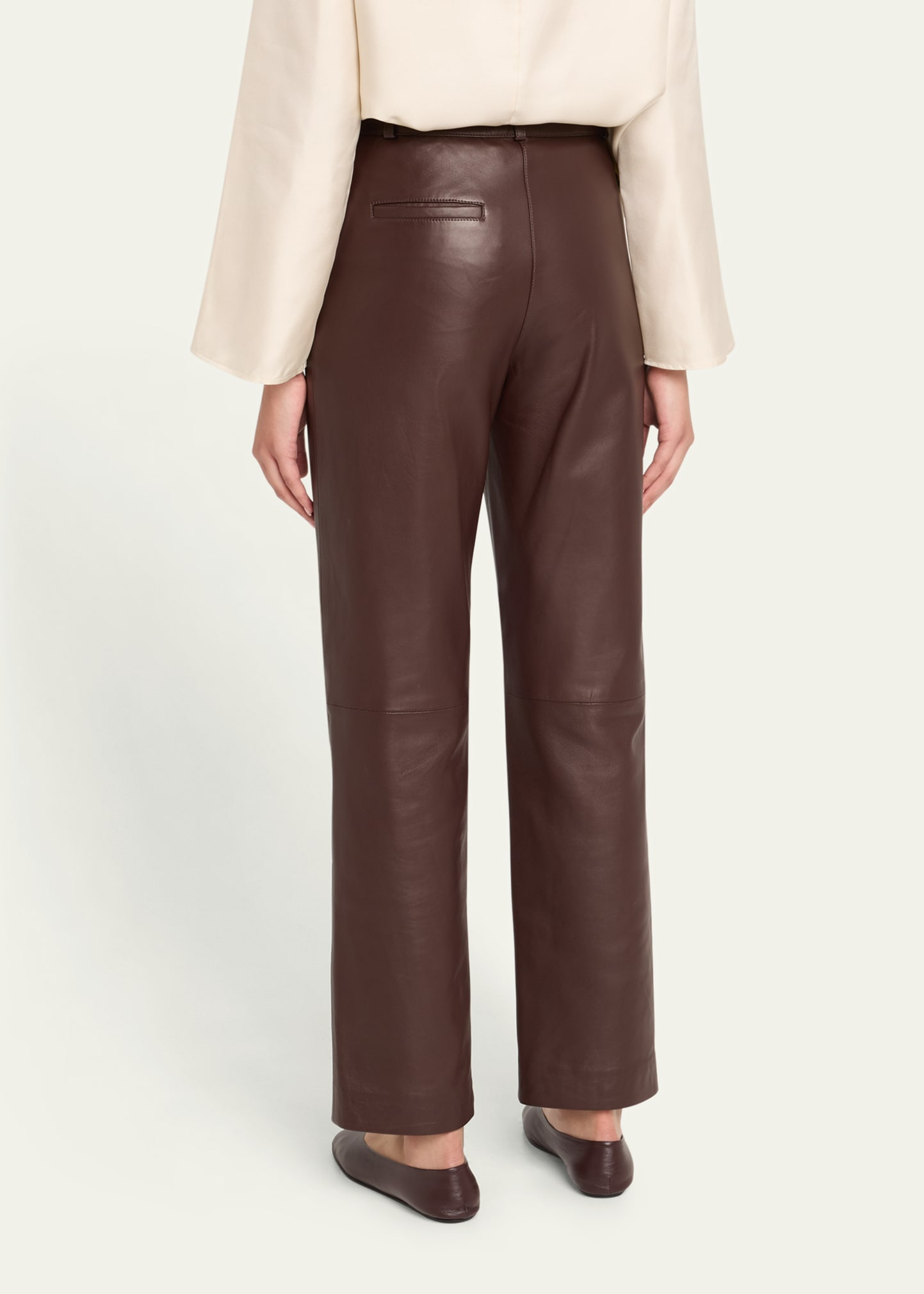 Cobe Leather Straight-Leg Pants - 3