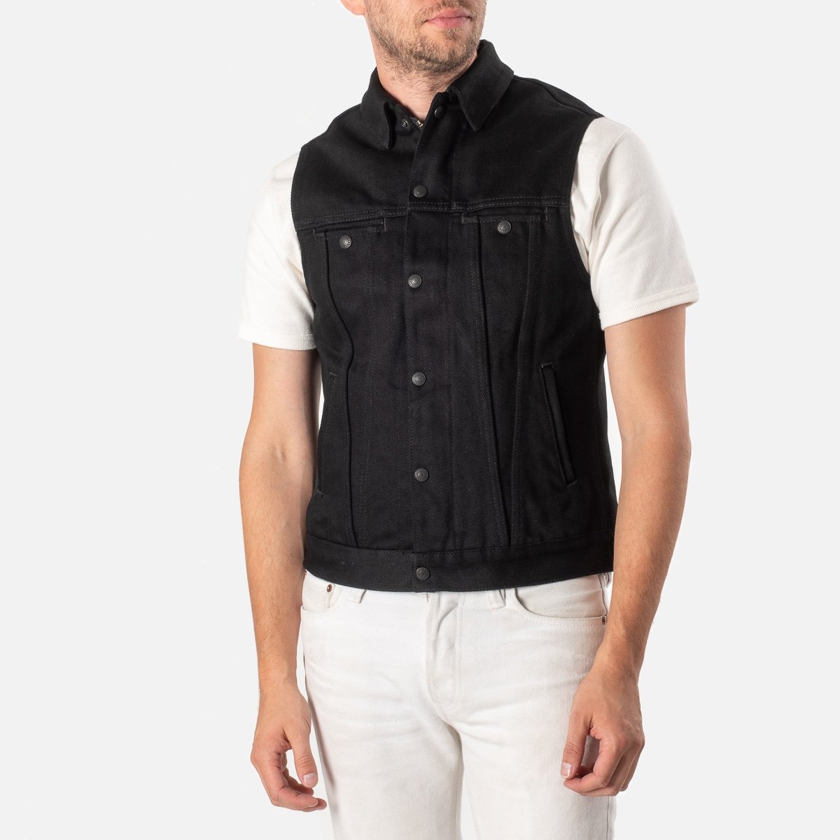 IGW-201B Ignition Works 20oz Denim Tracker Vest - Black - 2