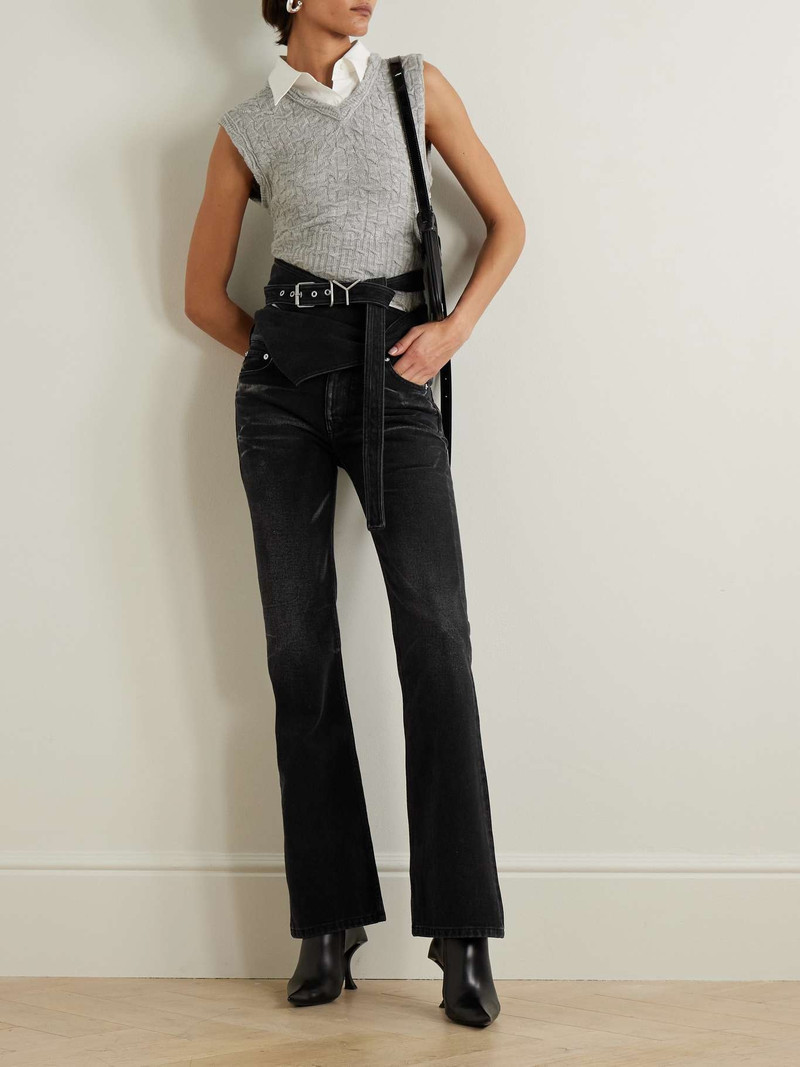 Y/Project Belted bleached low-rise flared jeans outlook
