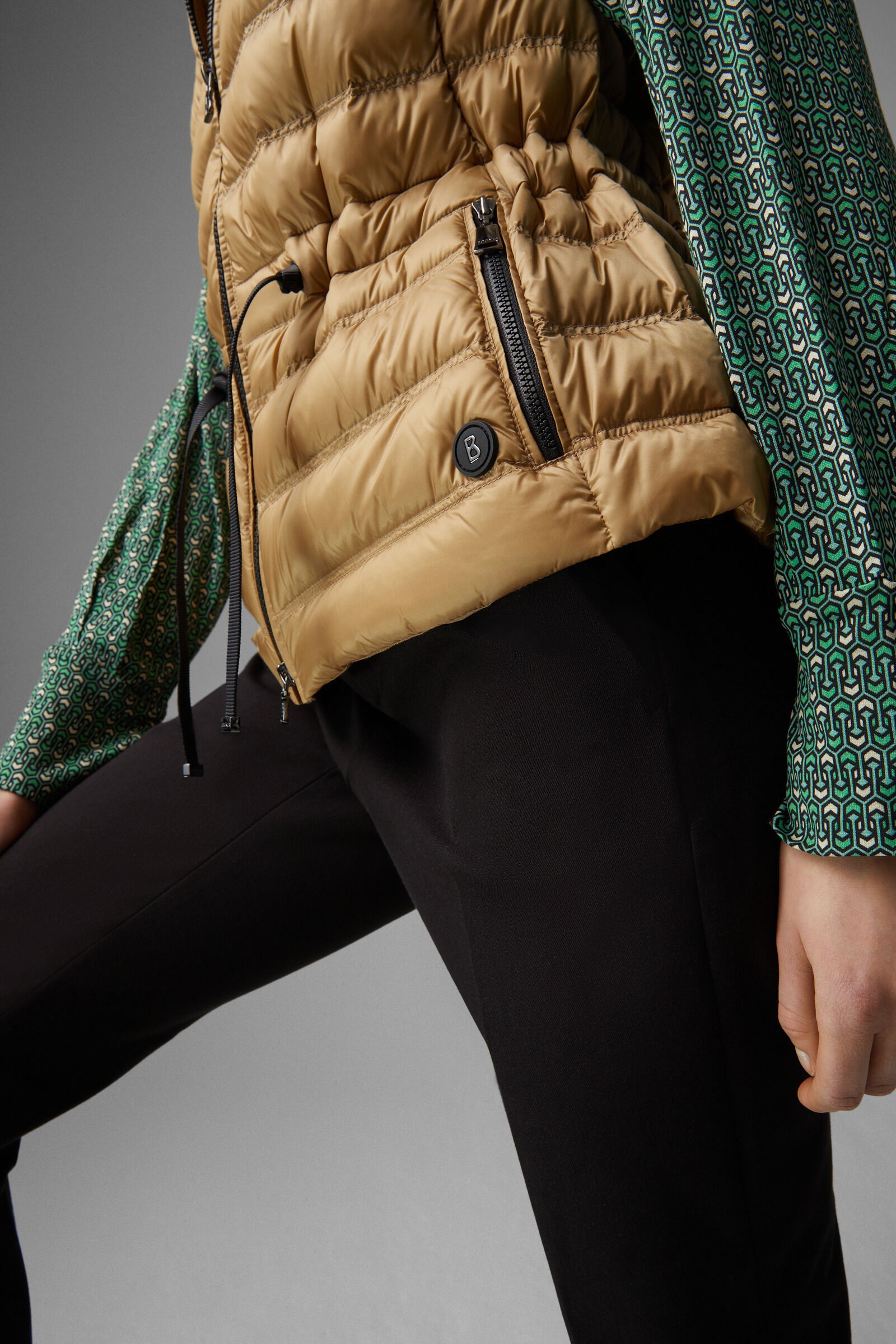 Ennie lightweight down vest in Camel - 6