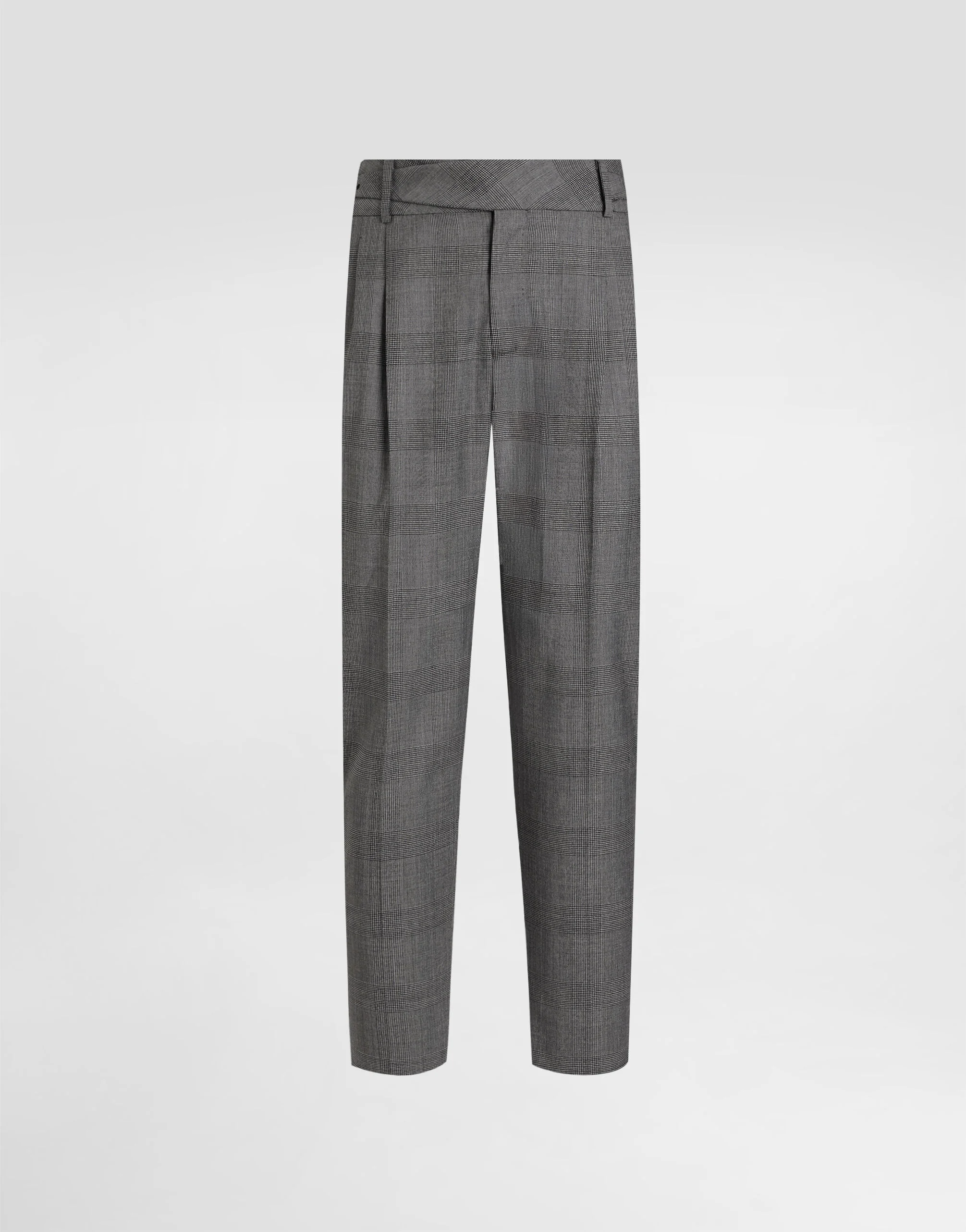 Glen plaid virgin wool trousers - 1