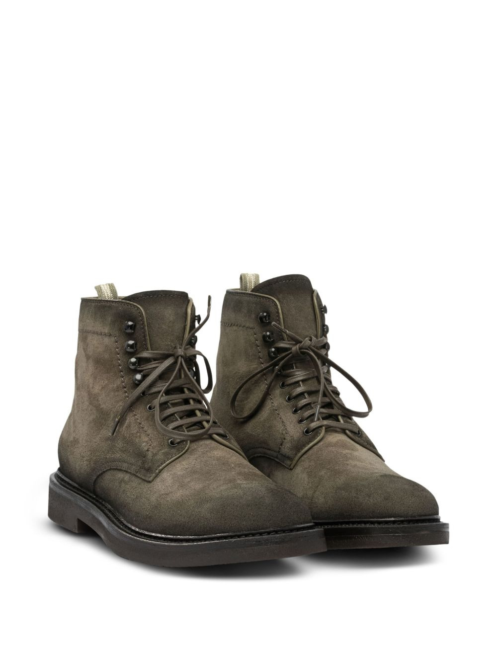 lace-up suede boots - 2