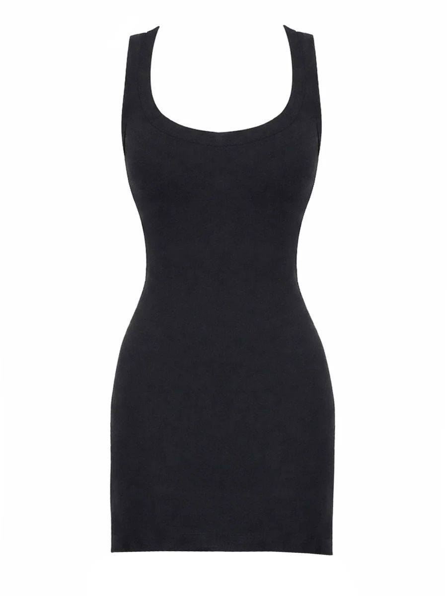 The Attico Viscose Blend Mini Dress — Black - 1
