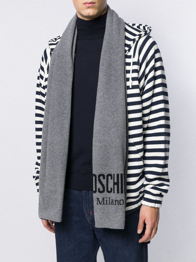 Moschino intarsia knit logo scarf outlook