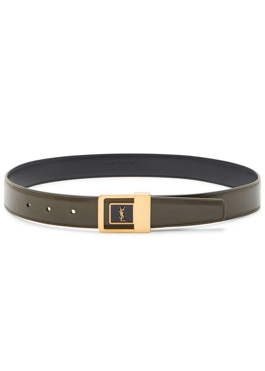 Saint Laurent Logo-plaque Leather Belt - 1