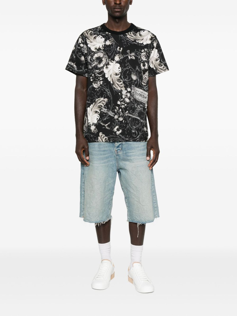 VERSACE JEANS COUTURE baroque-print feather T-shirt outlook
