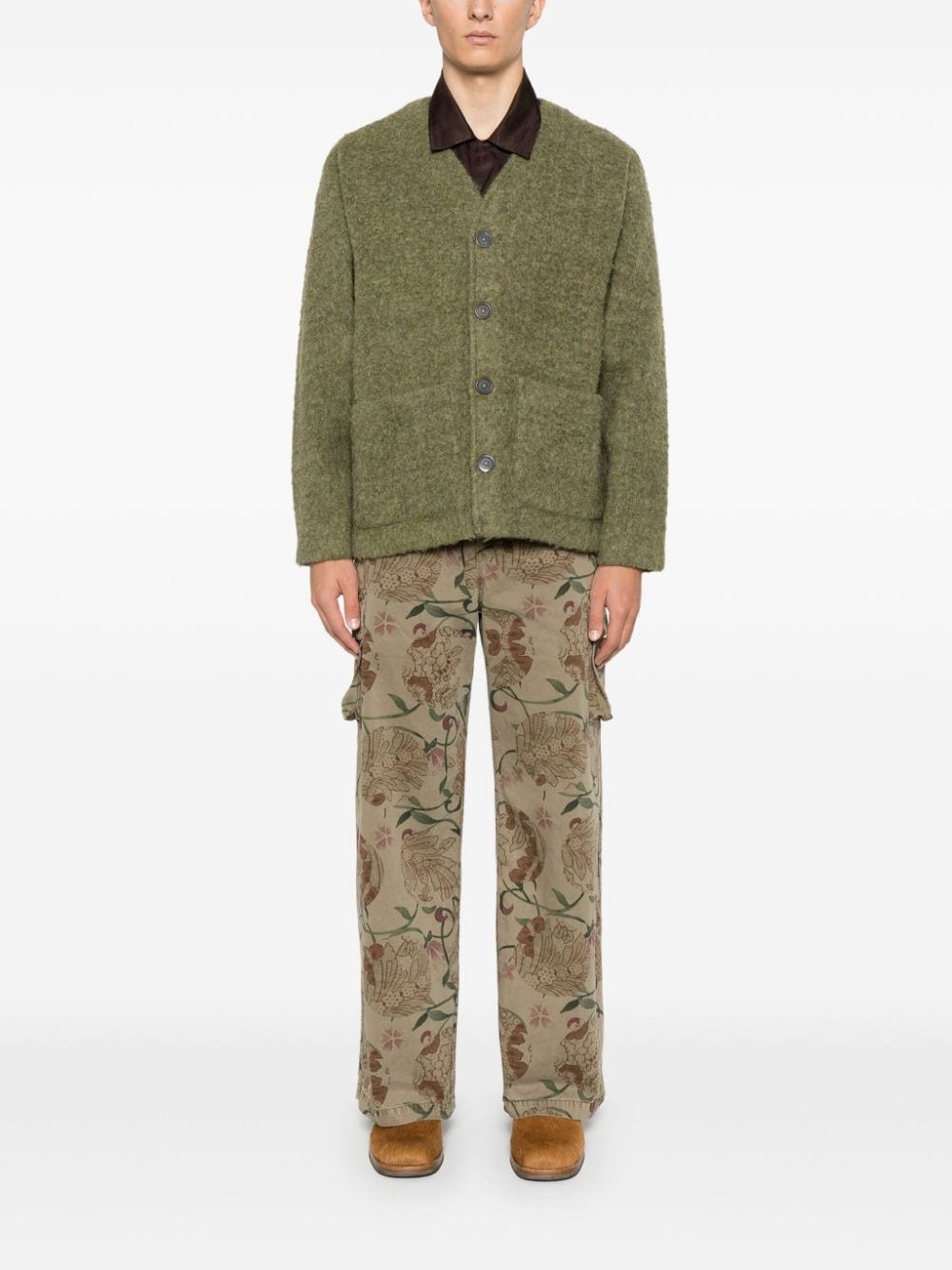 brushed cardigan - 2