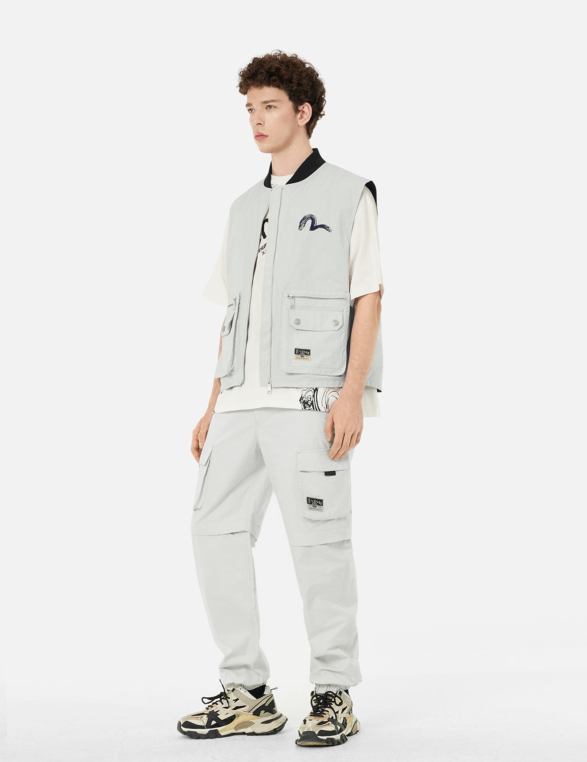 Artistic Logo Embroidery Fashion Fit Vest Jacket - 3