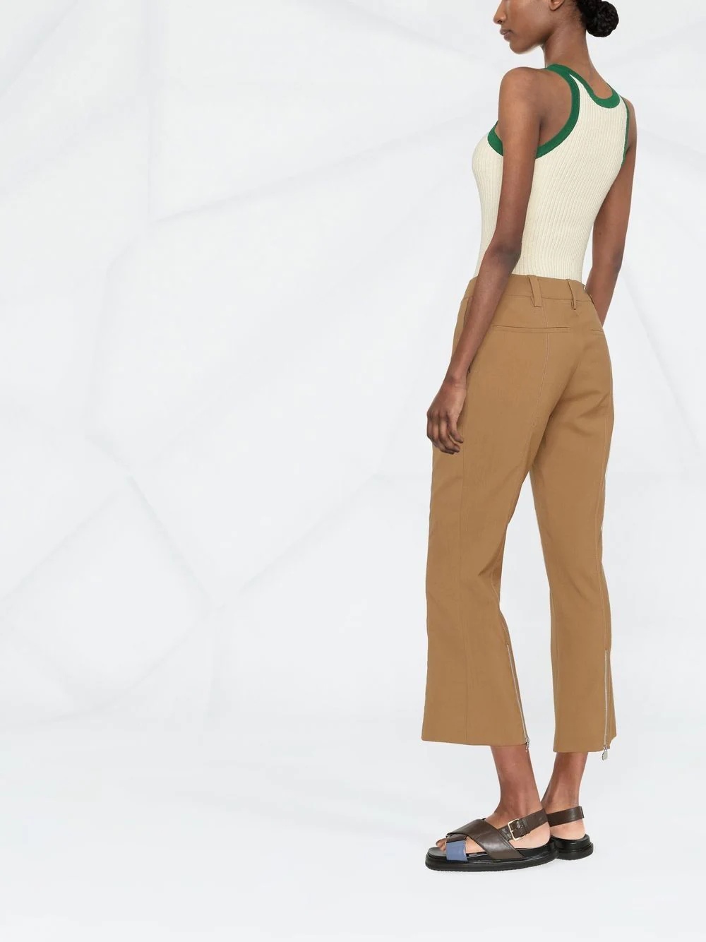 flared cropped trousers - 4