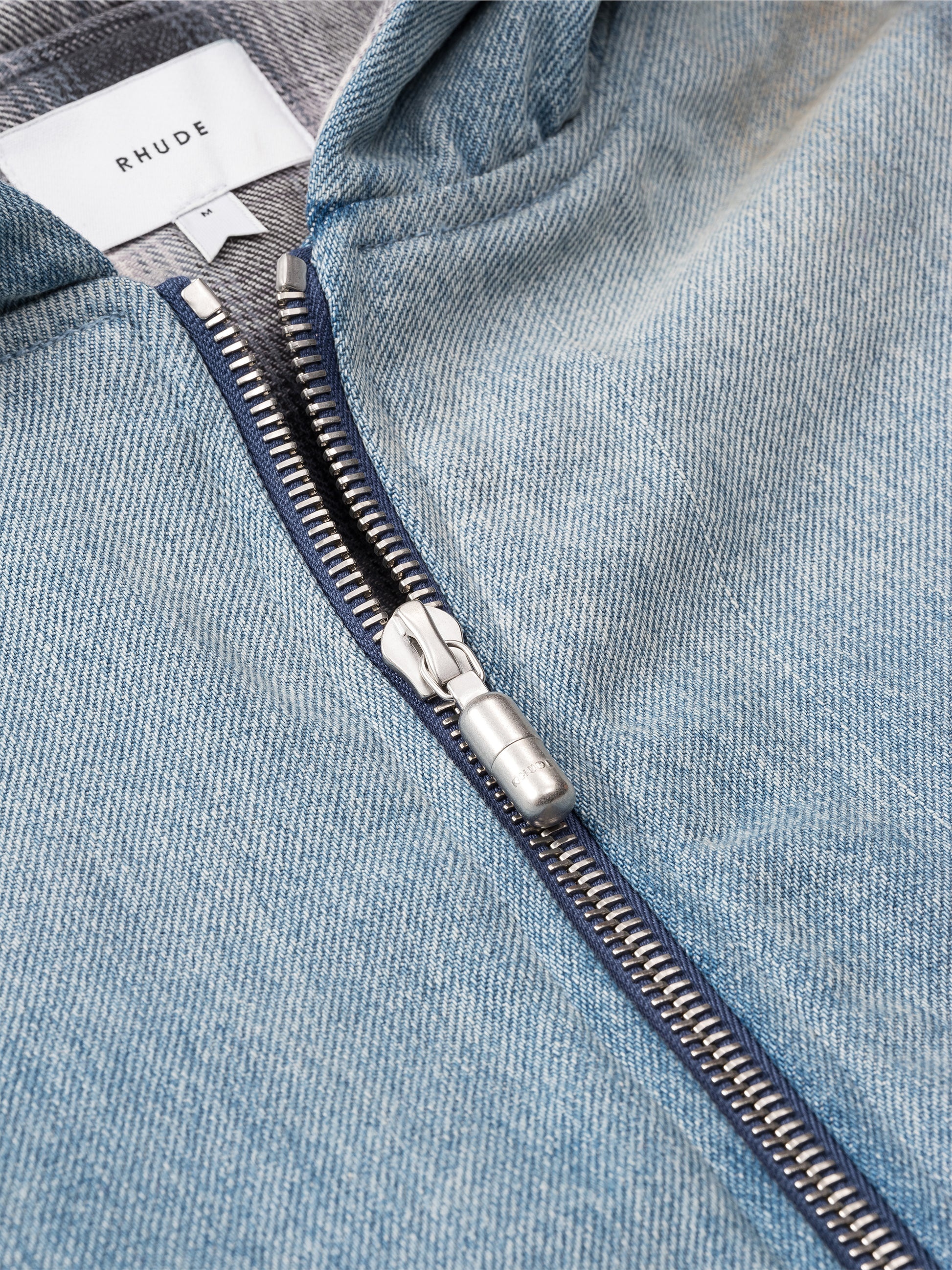 LIGHTNING DENIM HOODED VARSITY JACKET - 4