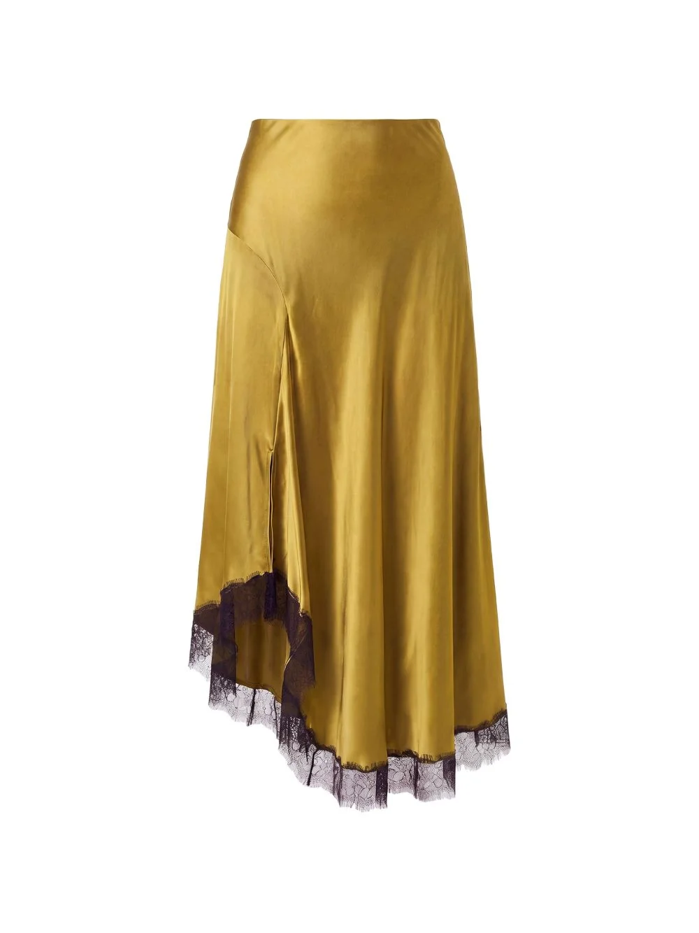lace-trim asymmetric skirt - 1