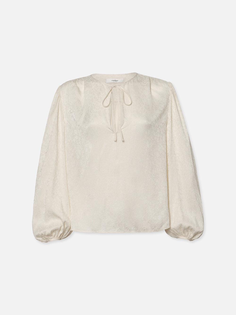 Cinched Sleeve Popover Blouse in Cream - 1