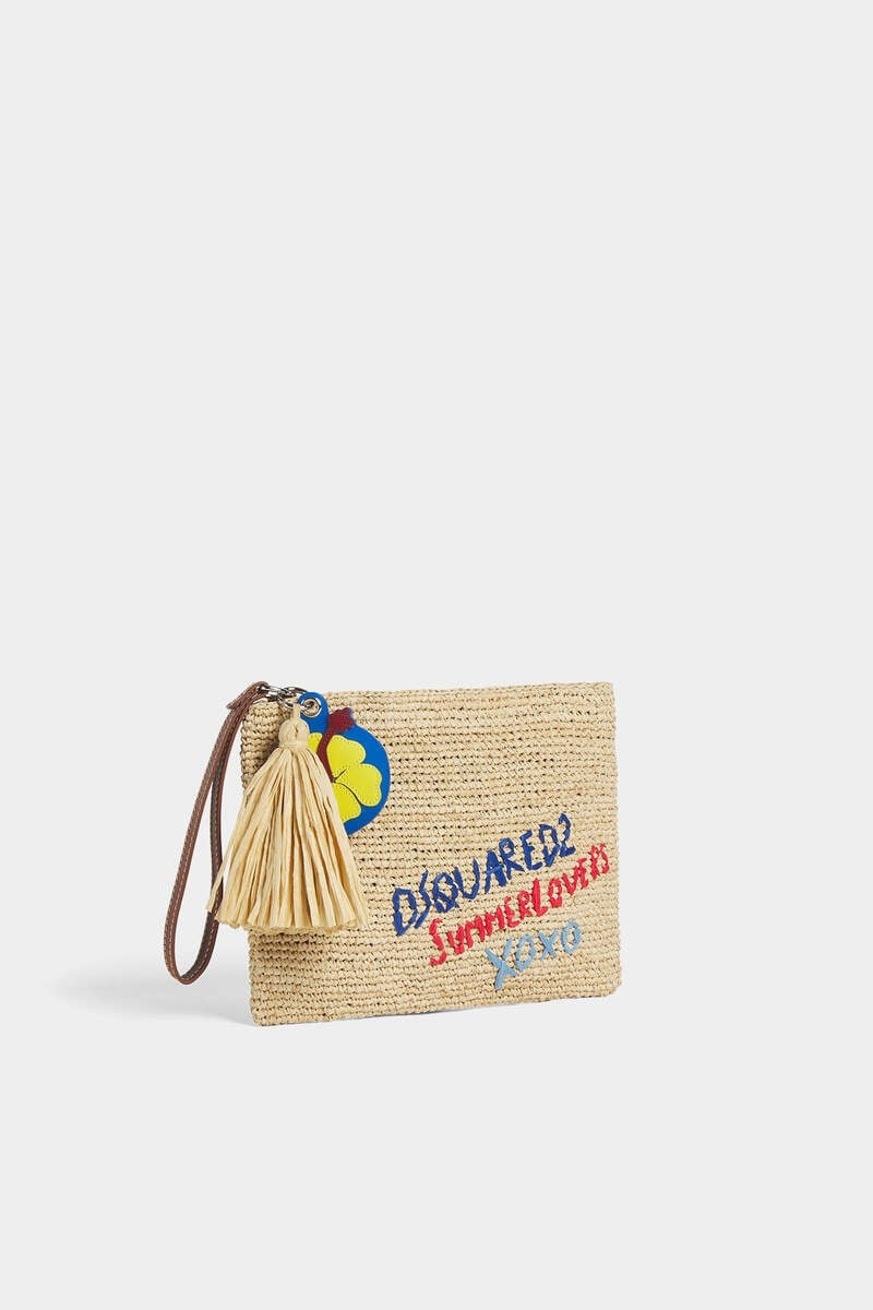 SUMMER LOVERS RAFFIA POUCH 3