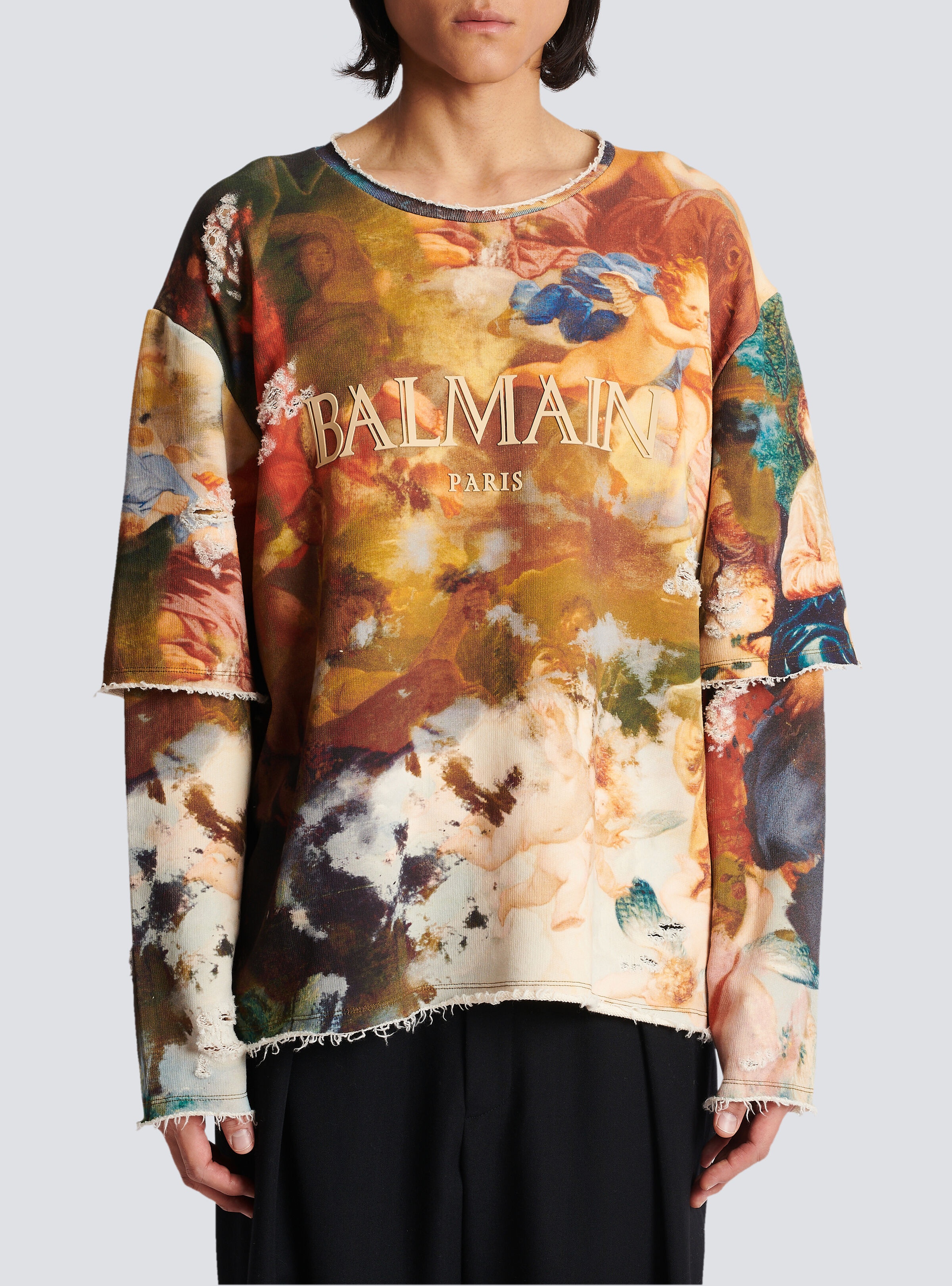 Sky print trompe-l'oeil sweatshirt - 5