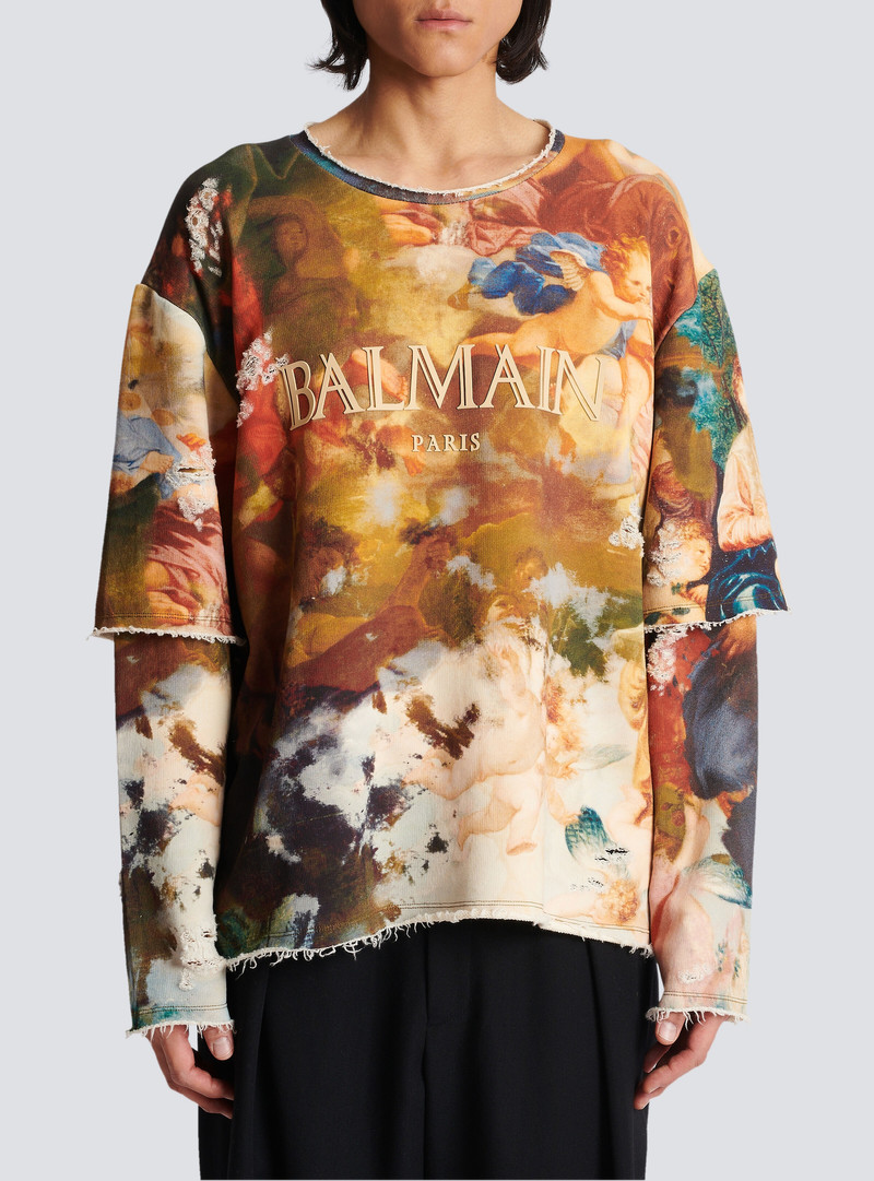 Sky print trompe-l'oeil sweatshirt 5
