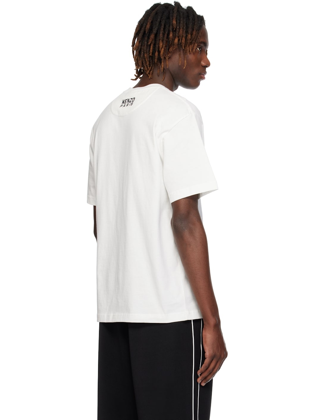 White  Paris 'KENZO Happy Tiger' Embroidered T-shirt - 3