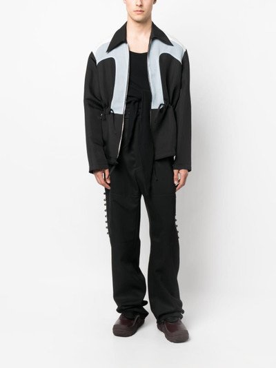 NAMACHEKO colour-block zip-up shirt outlook