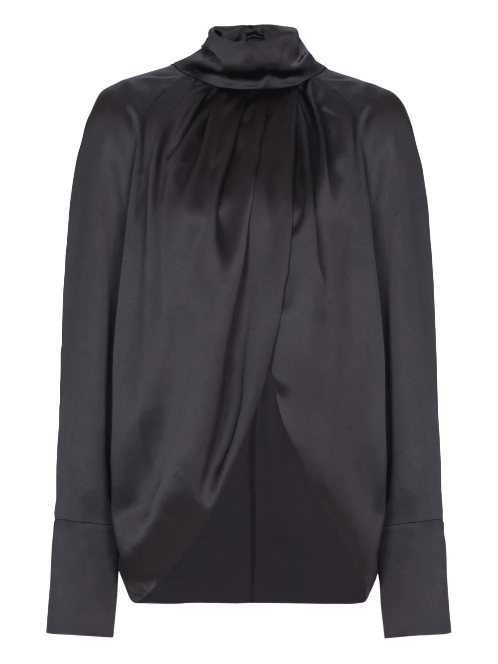 draped silk blouse - 1