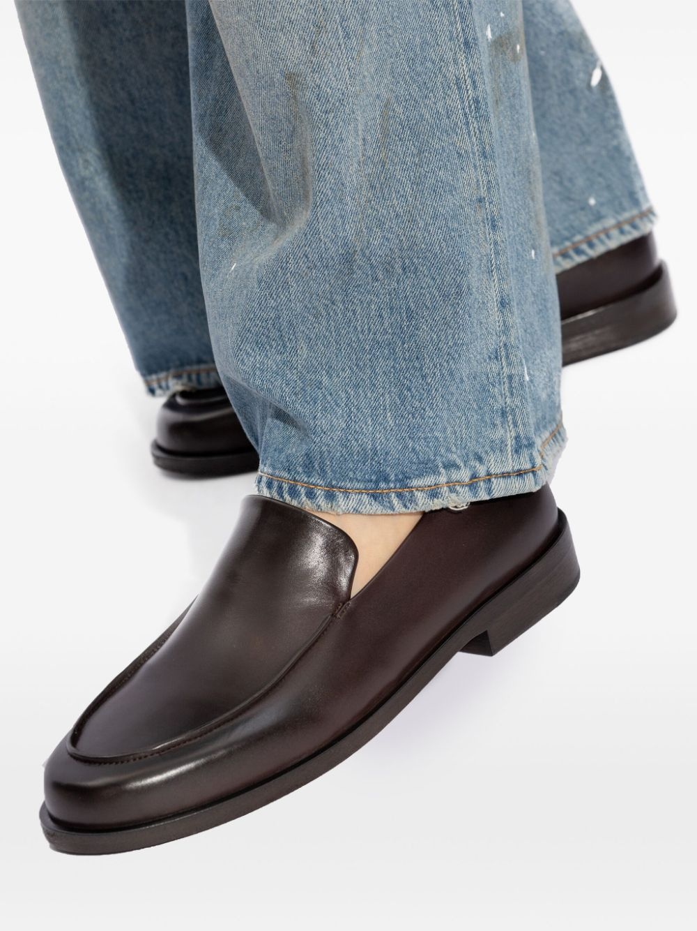 almond-toe leather loafers - 5