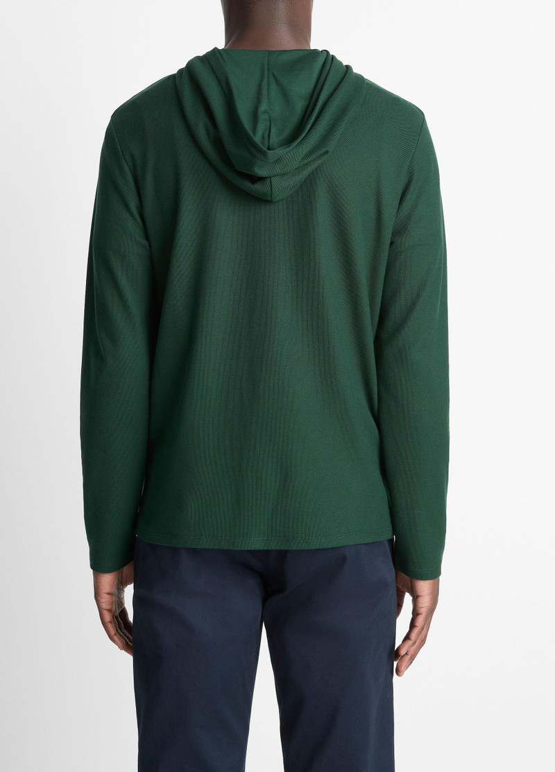 Vince Pima Cotton Piqué Hoodie outlook