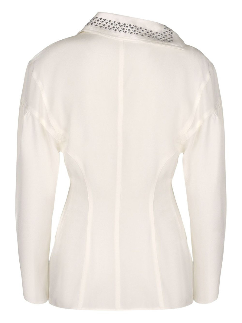rabanne long-sleeve studded collar blouse outlook